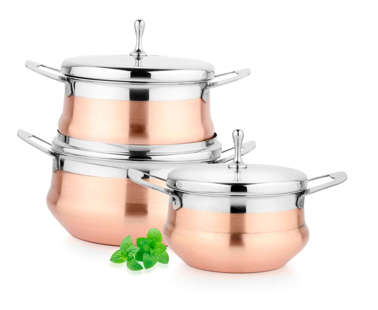 Details about   Handi Set Copper Bottom Handi Set of 5pc pcs Piece with lid Kitchen Serving 